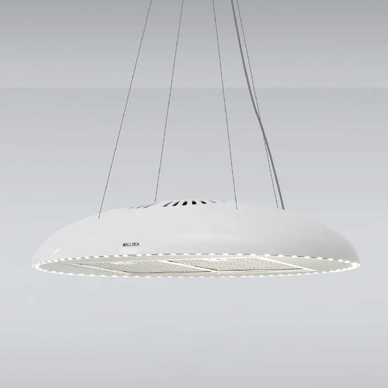 Máy hút mùi đảo Malloca dạng treo kính trắng ECLIPSE-K600