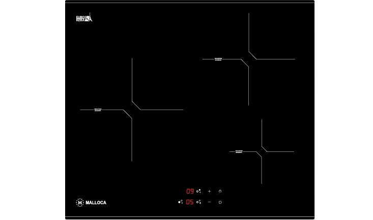 Bếp từ Malloca 3 vùng nấu MH-03I N kính đen chấm bi
