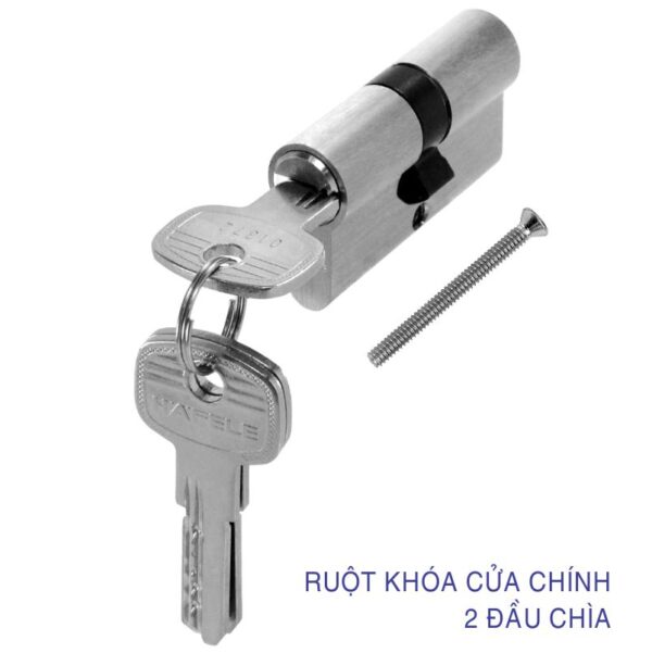 Ruột khoá hai đầu chìa 65mm niken mờ Hafele 916.95.116