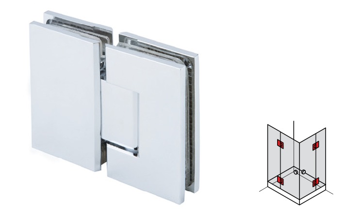 Bản lề cửa phóng tắm 180° kính – kính Hafele 981.00.512