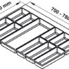 Khay chia Classico xám đậm cho tủ kéo bếp 800mm Hafele 556.52.248