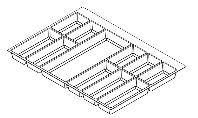 Khay chia Classico xám đậm cho tủ kéo bếp 800mm Hafele 556.52.248