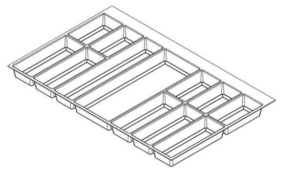 Khay chia Classico xám nhạt cho tủ kéo bếp 900mm Hafele 556.52.549