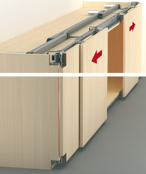 Phụ kiện cửa trượt 4 cánh trùm ngoài 70kg cho cửa dày 19mm Hafele 402.35.008