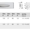 Tay nắm âm Hafele 128x37x96x9.5mm màu inox 151.74.002