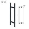 Tay nắm kéo chữ H CC-600 x L800mm đen mờ Hafele 903.08.502