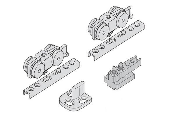 Bộ phụ kiện cửa trượt SILENT 100/B Hafele 489.40.024