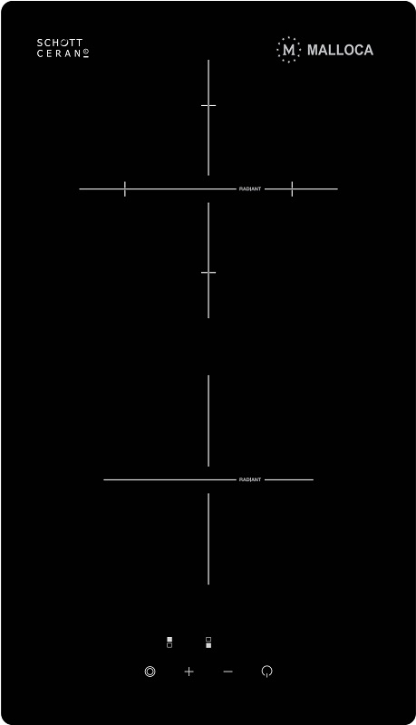 Bếp điện Malloca dạng Domino 2 vùng nấu MDR 302