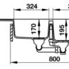 Chậu đá Hafele HS19-GED2S80 màu đen 570.35.370