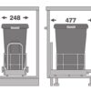 Bộ thùng rác nhựa 35L cho tủ R300mm Imundex 7805801