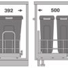 Bộ thùng rác nhựa 70L cho tủ R450mm Imundex 7805803