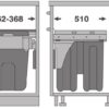 Bộ thùng rác nhựa 36L cho cửa cánh kéo R400mm Imundex 7805805