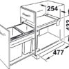 Thùng rác đôi cho tủ rộng 300mm Hafele 502.72.761