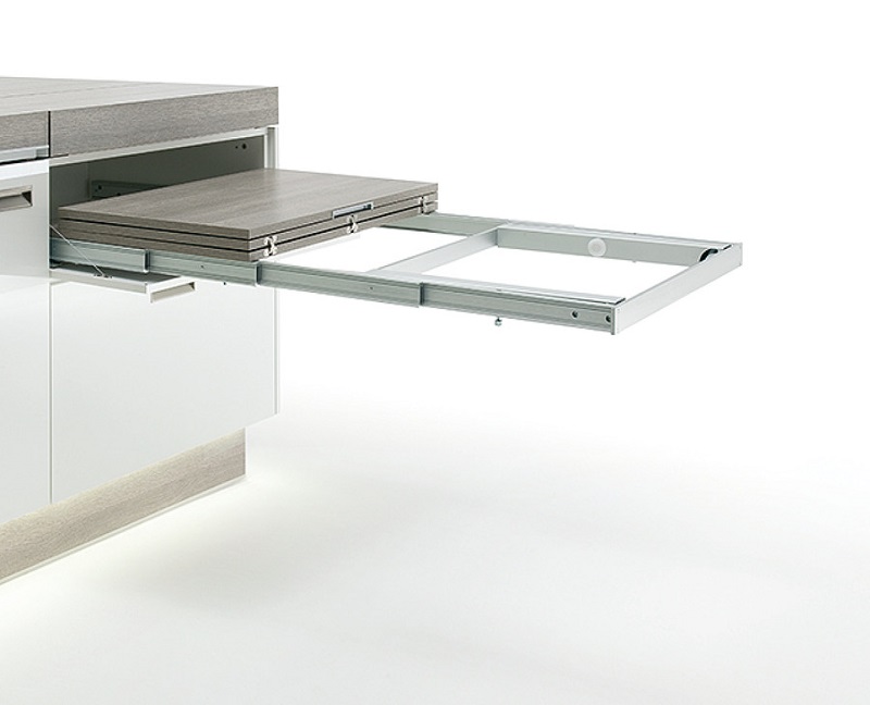 Phụ kiện bàn kéo và xếp với chân bàn gấp lại được cho tủ R1162mm Hafele 642.19.929