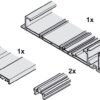 Bộ ray dẫn hướng FINETTA FLATFRONT L 70 F FB cho tủ rộng 1731-2530mm Hafele 406.11.680