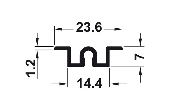 Ray đơn âm trượt dưới 3000mm màu bạc SLIDO ALUFLEX 80 Hafele 403.77.930