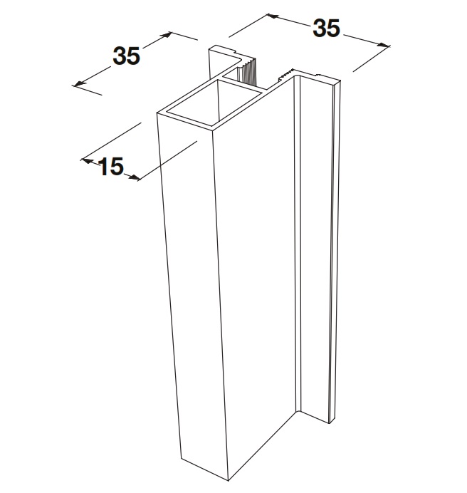 Khung bên No.20h SLIDO ALUFLEX 80 3000mm màu bạc Hafele 403.75.383