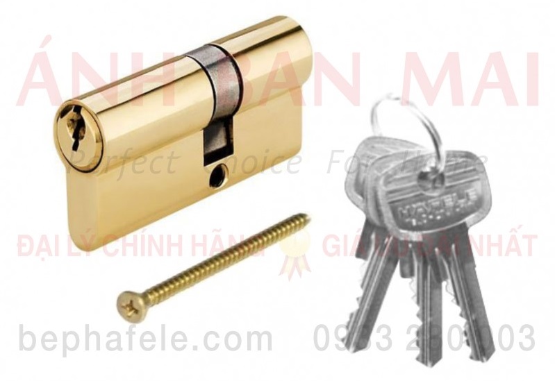 Ruột khóa 2 đầu chìa 65mm đồng bóng Hafele 489.56.002