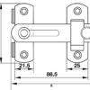 Chốt an toàn 75x50mm inox mờ Hafele 489.71.680