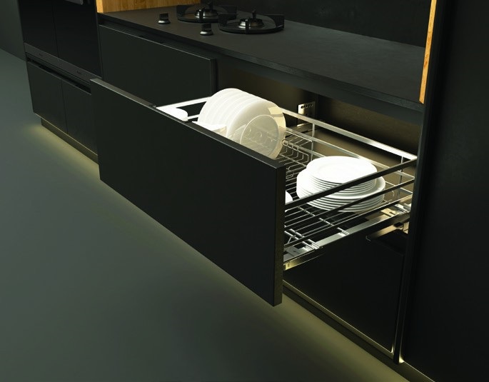 Bộ rổ úp chén dĩa CAPPELLA cho tủ R700mm mạ chrome Cucina 549.08.205