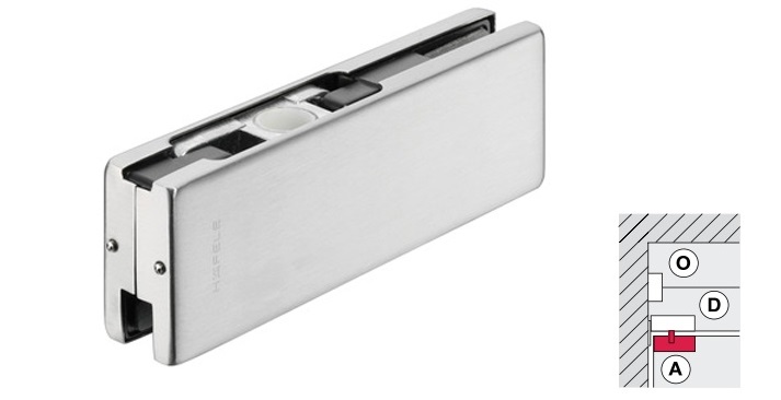 Kẹp kính trên cho cửa 120kg inox bóng Hafele 981.00.657