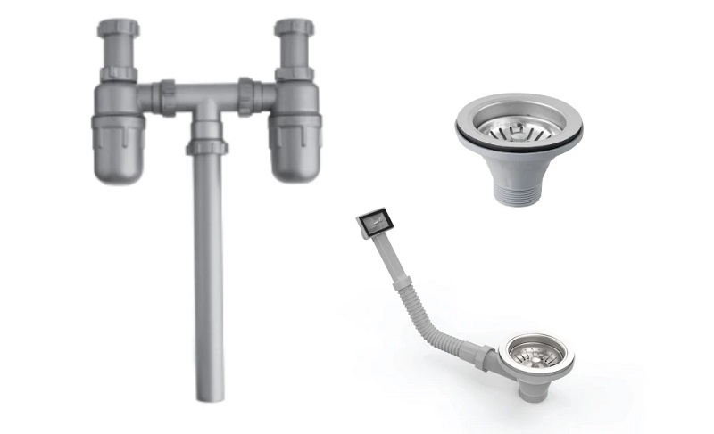 Bộ xả cho chậu inox hafele 2 hộc (1 xả tràn) 567.25.875