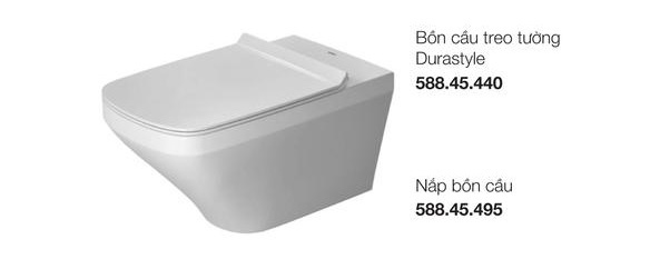 Trọn bộ bồn cầu treo tường Duravit Durastyle 588.45.384