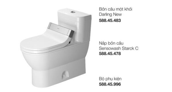 Trọn bộ bồn cầu một khối Duravit Darling New với Sensowash 588.45.396