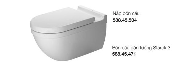 Trọn bộ bồn cầu treo tường Duravit Starck 3 588.46.403