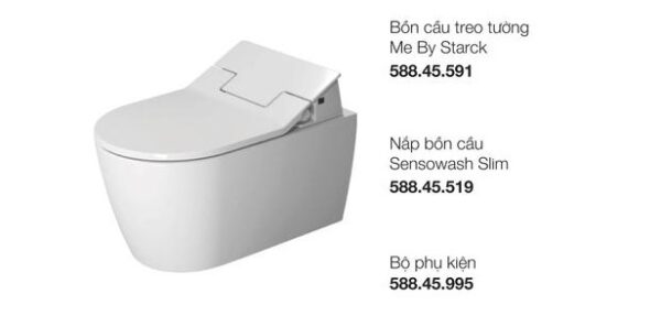 Trọn bộ bồn cầu treo tường Duravit Me By Starck với Sensowash 588.46.406