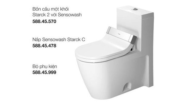 Trọn bộ bồn cầu một khối Duravit Starck 2 với Sensowash 588.46.411