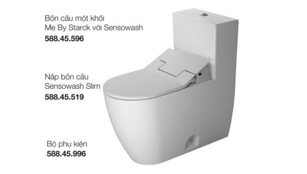 Trọn bộ bồn cầu một khối Duravit Me By Starck với Sensowash 588.46.412