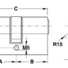 Ruột khoá hai đầu chìa 90mm niken mờ Hafele 916.96.041