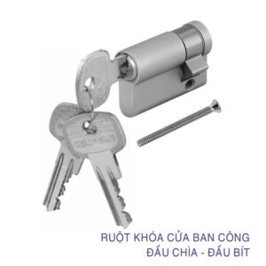 Ruột khoá đầu chìa đầu bít 40mm niken mờ Hafele 916.96.107