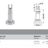 Chân đỡ vách ngăn 8-14mm inox mờ Hafele 988.98.110