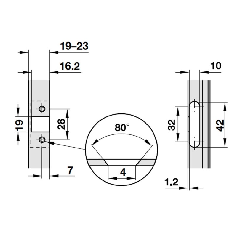 Bản lề METALLA SM giảm chấn 110° trùm nửa cho cửa khung nhôm màu đen Hafele 315.26.711