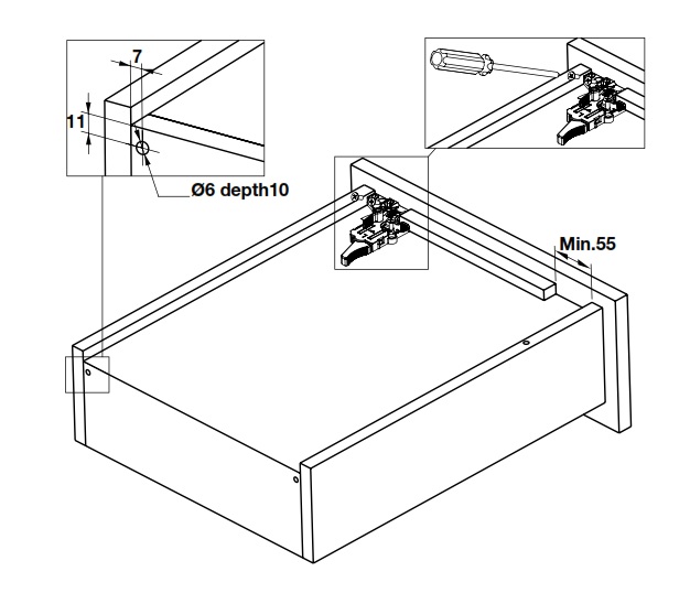 Ray âm Hafele 433.32.134 giảm chấn 450mm 50kg