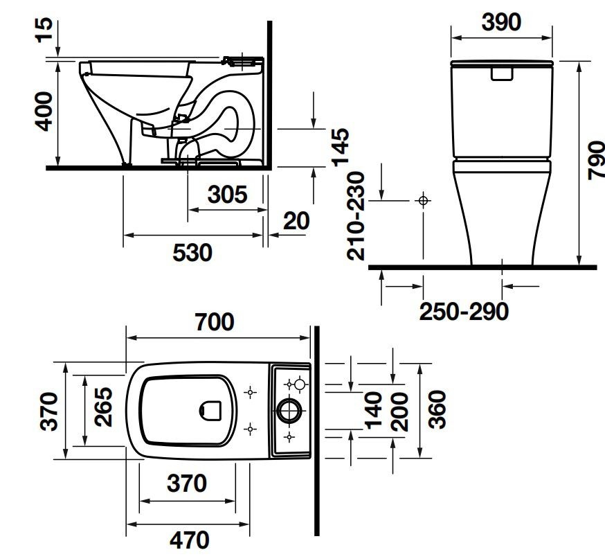 Bồn cầu hai khối Duravit Durastyle 216001 588.45.442