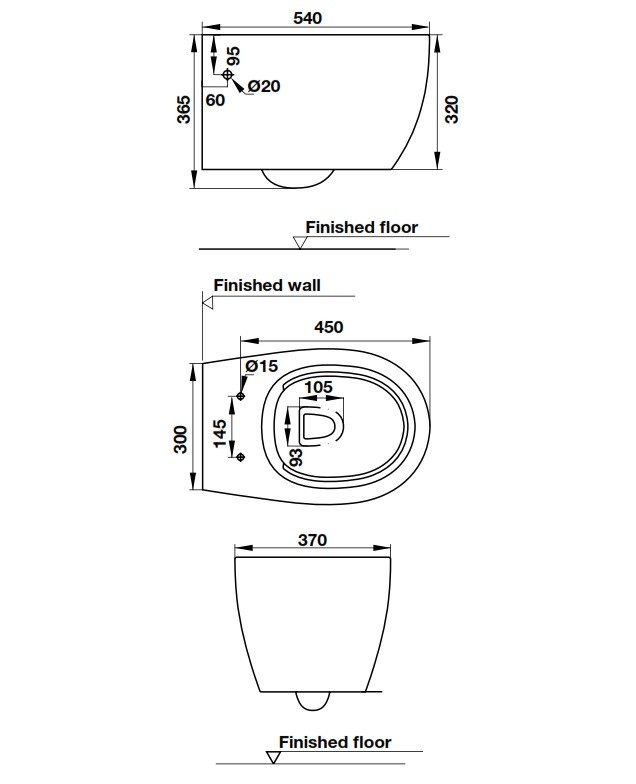 Bồn cầu treo tường Sapporo Hafele 588.79.410
