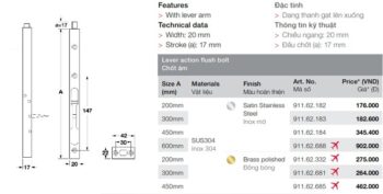 chot am 600mm inox mo hafele 911 62 688 26416 1