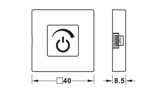 Công tắc cảm biến tắt/mở-chạm kết hợp điều chỉnh độ sáng Hafele Loox hệ mô-đun 833.89.134