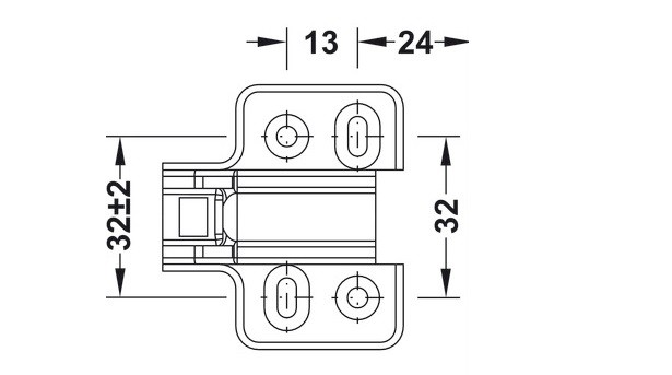Đế bản lề Hafele 315.98.550 Metalla SM giảm chấn 4 lỗ vít