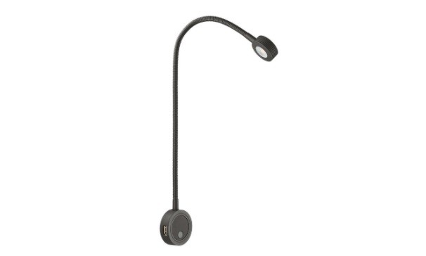 Đèn đọc sách Hafele Loox LED 2034 12V 4000K có cổng USB màu đen 833.74.097