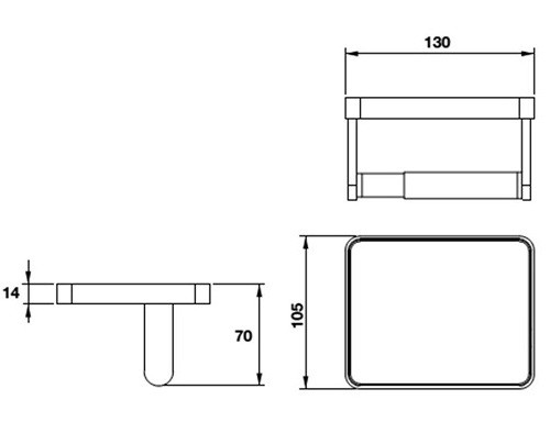 Giá treo giấy Hafele 495.80.231 Kobe kiếng trắng