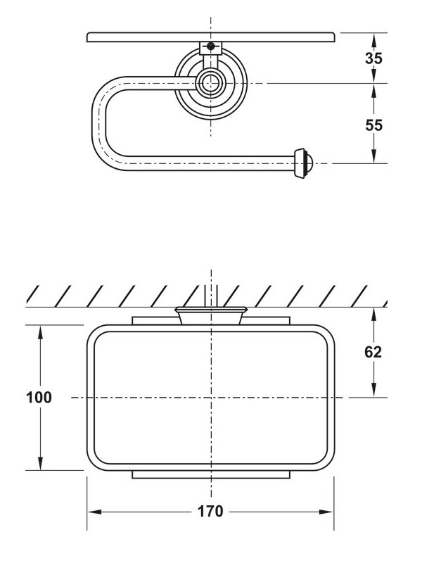 Giá treo giấy Hafele 580.57.040 Kyoto màu chrome
