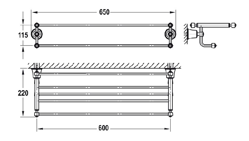 Kệ để khăn Hafele 580.57.210 Kyoto màu vàng