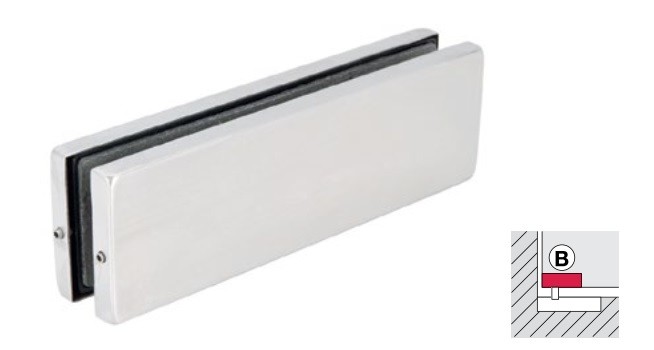 Kẹp kính dưới cho cửa 120kg inox mờ Hafele 981.50.010