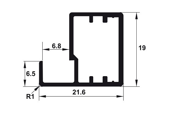 Khung nhôm N01 Hafele 563.58.303 Alusion đen mờ 3000mm