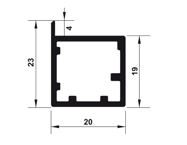 Khung nhôm S01 Hafele 563.58.323 Alusion đen mờ 3000mm