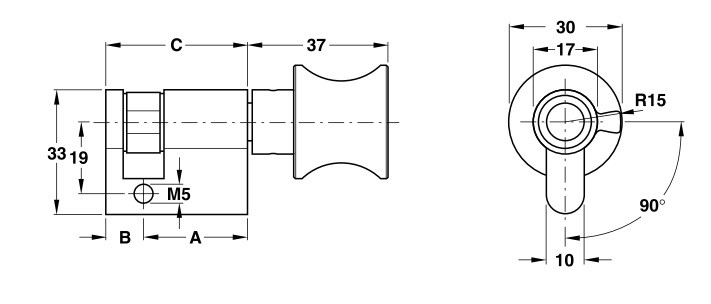 Ruột khoá 1 đầu vặn-đầu bít 41.5mm niken mờ Hafele 916.08.452